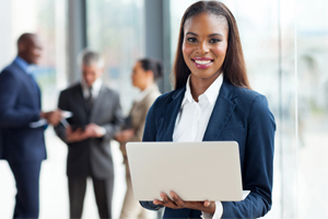 business woman with laptop