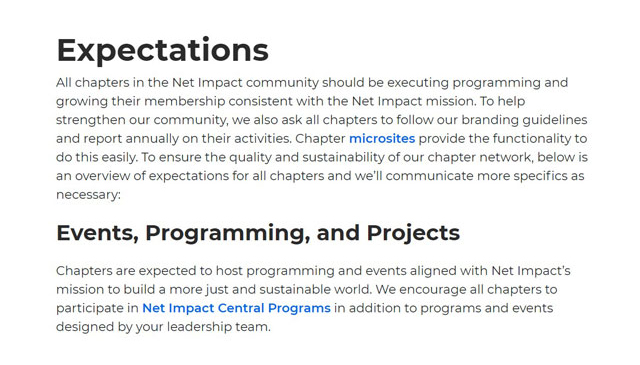 Chapter Expectations