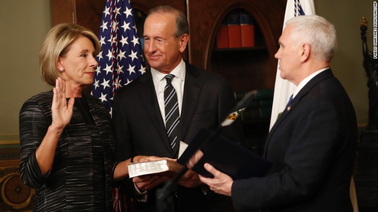 Betsy Devos swearing in ceremony